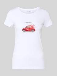 T-shirt z nadrukiem z motywem i cekinami od MORE & MORE - 34