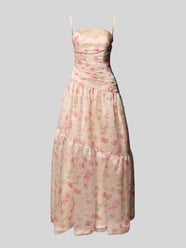 Abendkleid mit Volantsaum und Raffungen von LUXUAR FASHION Pink - 12