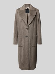 Lange jas van alpacamix met reverskraag van Marc Cain Beige - 24