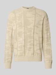Regular Fit Strickpullover aus Baumwoll-Mix Modell 'KIRESO' von BOSS Orange Beige - 4