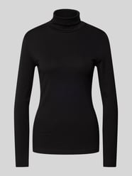 Rollkragenpullover mit eingefasstem Saum von Zero Schwarz - 35