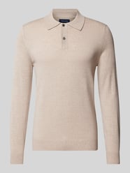 Sweter z dzianiny o kroju slim fit z kołnierzykiem polo od Christian Berg Men - 13