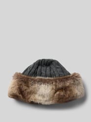Czapka wełniana z obszyciem ze sztucznego futra od Barts - 48