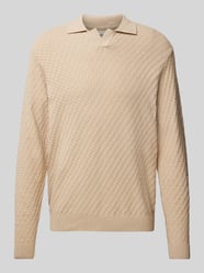 Regular fit poloshirt in design met lange mouwen, model 'ZEKE' van Redefined Rebel Beige - 6