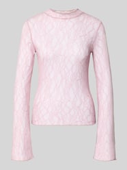 Slim Fit Bluse in Spitzen-Optik von COMMA Pink - 39
