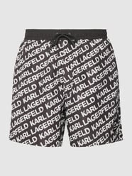 Spodenki kąpielowe z elastycznym pasem od Karl Lagerfeld Beachwear - 11