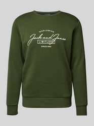 Sweatshirt met labelprint, model 'FERRIS' van Jack & Jones Groen - 26