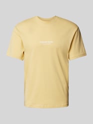 T-shirt met labelprint, model 'VESTERBRO' van Jack & Jones Geel - 17