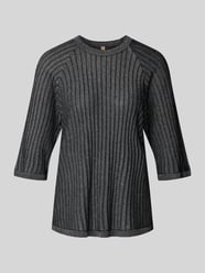 Sweter z dzianiny z prążkowanymi wykończeniami model ‘VIOLETTA’ od Soyaconcept - 5