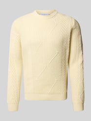Gebreide pullover met kabelpatroon en ronde hals van Manuel Ritz - 11