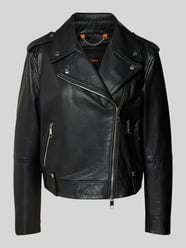 Regular Fit Lederjacke aus genarbten Rindsleder von BOSS Orange - 9