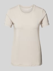 T-Shirt mit geripptem Rundhalsausschnitt von SCHIESSER Beige - 2