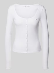 Slim fit shirt met lange mouwen en ronde hals, model 'BUTTON THRU' van Tommy Jeans - 36