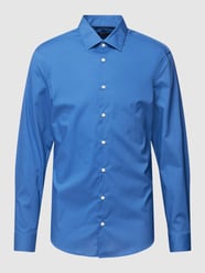 Slim Fit Business-Hemd mit Haifischkragen von Jake*s Blau - 35