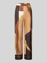 Straight Fit Stoffhose aus reiner Viskose mit Allover-Muster von Emily Van den Bergh - 29