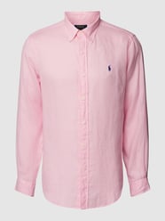 Linnen overhemd met button-downkraag van Polo Ralph Lauren Roze - 45
