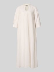 Sukienka midi z mieszanki lnu i bawełny z rękawem o dł. 3/4 od MM by Max Mara - 4