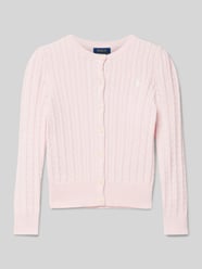 Cardigan mit Logo-Stitching von Polo Ralph Lauren Kids Rosa - 8