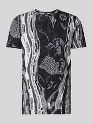 T-Shirt mit geripptem Rundhalsausschnitt von Carlo Colucci - 4