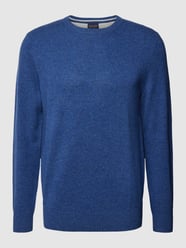 Kaschmirpullover mit geripptem Rundhalsausschnitt von Christian Berg Men Blau - 30