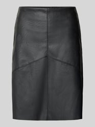 Knie-lange rok in lederlook model 'Harley' van FREE/QUENT - 7