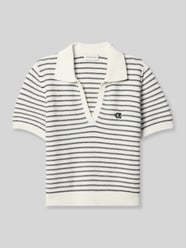regular fit poloshirt van katoenmix in tricotlook van Calvin Klein Jeans Beige - 1