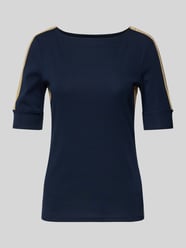 T-Shirt mit U-Boot-Ausschnitt Modell 'DAMIRA' von Lauren Ralph Lauren Blau - 5