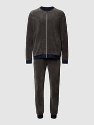 Sweatpak in riblook, model 'Sleep + Lounge' van Schiesser Grijs - 11