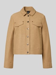 Hemdjacke aus Wolle mit Brusttaschen von Marc Cain Beige - 12
