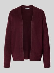 Gebreide cardigan met opengewerkte voorkant van More & More Bordeaux - 15