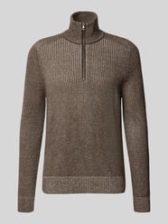 Sweter z dzianiny z wełny owczej z kołnierzem zapinanym od MAERZ Muenchen - 47