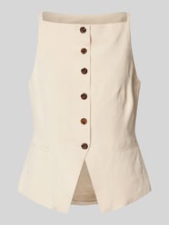 Taillierte Weste aus Viskose-Leinen-Mix von Christian Berg Woman Selection Beige - 8