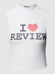 Mesh top met STAR-print van Review - 47