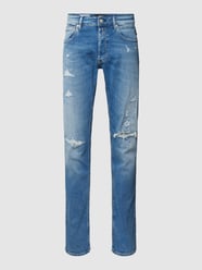 Jeansy o kroju skinny fit z przetarciami model ‘GROVER’ od Replay - 33