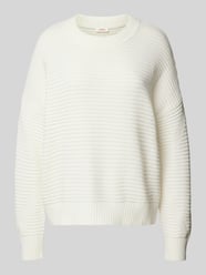 Oversized Strickpullover mit strukturiertem Streifenmuster von s.Oliver RED LABEL Beige - 17