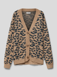 Strickjacke mit Animal-Print von Mango Braun - 46