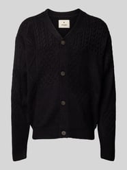 Strickjacke mit Zopfmuster Modell 'MARKUS' von Jack & Jones Premium Schwarz - 2