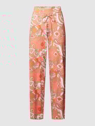 Straight fit broek met all-over print, model 'CANDICE' van Raffaello Rossi Wit - 37