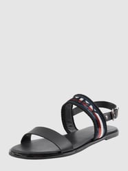 Sandalen van leer met pailletten van Tommy Hilfiger Grijs / zwart - 15