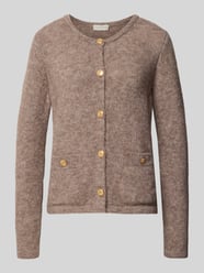 Strickjacke mit Rundhalsausschnitt und Knopfleiste von Milano Italy Beige - 35