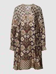 Blousejurk van viscose met all-over motief, model 'Ester' van 0039 Italy Beige - 48
