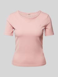 T-Shirt mit geripptem Rundhalsausschnitt Modell 'STEFFI' von Guess Activewear Rosa - 8