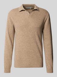 Sweter z dzianiny z mieszanki wełny z kołnierzykiem polo model ‘Karl’ od Casual Friday - 34