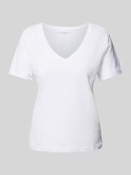 T-Shirt mit V-Ausschnitt Modell 'CHALAPI' von Mango Weiß - 38