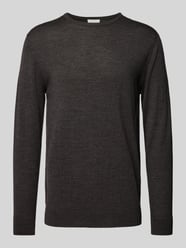 Gebreide pullover met ribboorden van Profuomo Bruin - 42