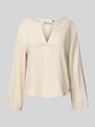Blusenshirt mit V-Ausschnitt Modell 'Dias' von My Essential Wardrobe Beige - 15