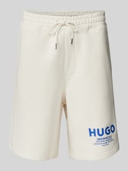 Shorts mit Allover-Muster von Hugo Blue Beige - 36