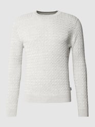 Gebreide pullover met structuurmotief van s.Oliver RED LABEL Grijs / zwart - 40