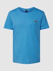 T-shirt met labelpatch, model 'NEDIE' van Ragwear Blauw - 40