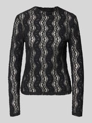 Slim Fit Longsleeve aus elastischem Baumwoll-Mix mit Stehkragen von Christian Berg Woman Selection - 19